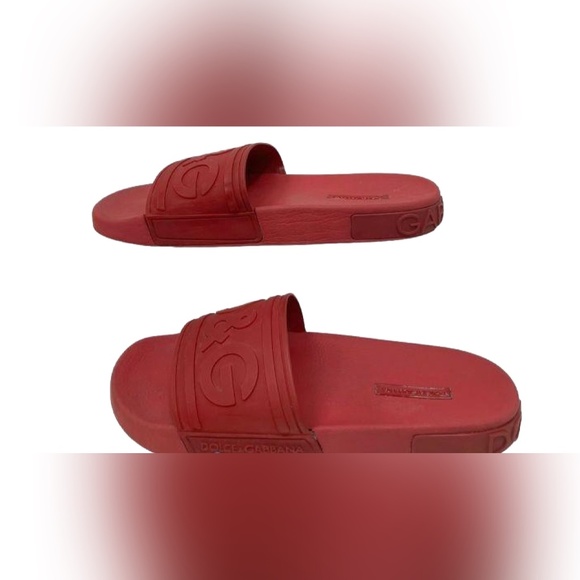 Dolce & Gabbana Men\'s Red Rubber Slides Size 42  / COA main image 10